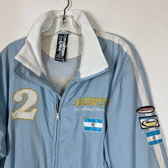 Vintage Argentina Soccer Jacket Embroidered Blue Y2K - Picture 4 of 15